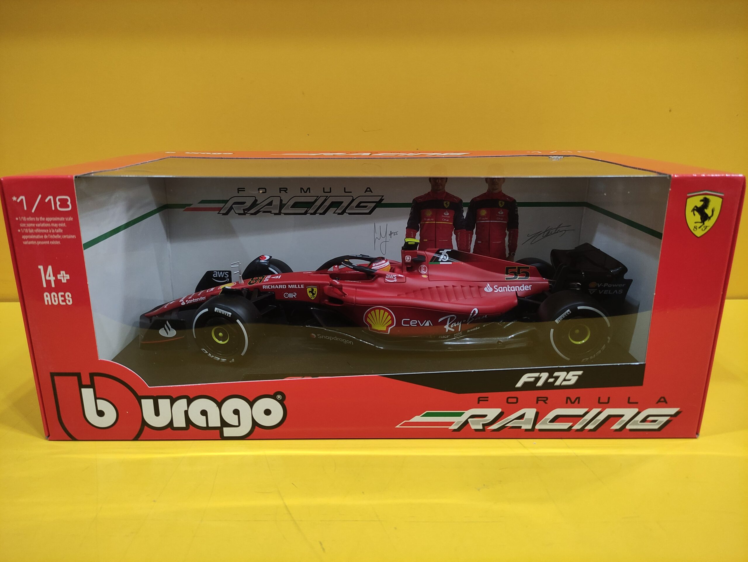 Bburago 1:43 Carlos Sainz Jr. Ferrari F1-75 #55 formula 1 2022 18